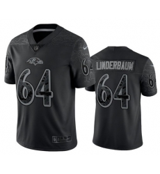 Tyler Linderbaum 64 Baltimore Ravens Black Reflective Limited Jersey Men Tyler Linderbaum 64 Baltimore Ravens Black Reflective Limited Jersey Men