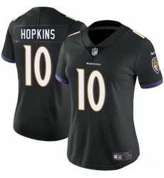 Women Baltimore Ravens 10 DeAndre Hopkins Black Vapor Football Jersey