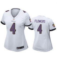 Women Baltimore Ravens 4 Zay Flowers White Football Jersey Women Baltimore Ravens 4 Zay Flowers White Football Jersey