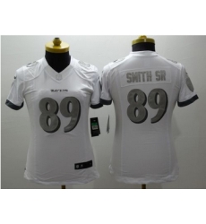 Women Nike Ravens #89 Steve Smith Sr White Stitched NFL Limited Platinum Jersey Women Nike Ravens #89 Steve Smith Sr White Stitched NFL Limited Platinum Jersey