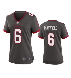 Women Tampa Bay Buccanee 6 Baker Mayfield Grey Stitched Game Jersey Women Tampa Bay Buccanee 6 Baker Mayfield Grey Stitched Game Jersey