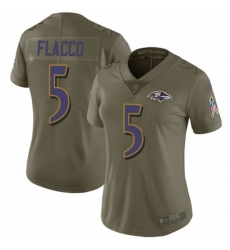 Womens Nike Baltimore Ravens 5 Joe Flacco Limited Olive 2017 Salute to Service NFL Jersey Womens Nike Baltimore Ravens 5 Joe Flacco Limited Olive 2017 Salute to Service NFL Jersey