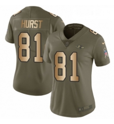 Womens Nike Baltimore Ravens 81 Hayden Hurst Limited Olive Gold Salute to Service NFL Jersey Womens Nike Baltimore Ravens 81 Hayden Hurst Limited Olive Gold Salute to Service NFL Jersey