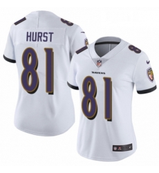 Womens Nike Baltimore Ravens 81 Hayden Hurst White Vapor Untouchable Elite Player NFL Jersey Womens Nike Baltimore Ravens 81 Hayden Hurst White Vapor Untouchable Elite Player NFL Jersey