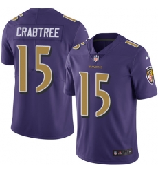 Nike Ravens #15 Michael Crabtree Purple Youth Stitched NFL Limited Rush Jersey Nike Ravens #15 Michael Crabtree Purple Youth Stitched NFL Limited Rush Jersey