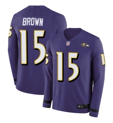 Ravens 15 Marquise Brown Purple Team Color Youth Stitched Football Limited Therma Long Sleeve Jersey Ravens 15 Marquise Brown Purple Team Color Youth Stitched Football Limited Therma Long Sleeve Jersey