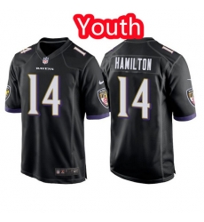 Youth Baltimore Ravens 14 Kyle Hamilton Black Jersey Youth Baltimore Ravens 14 Kyle Hamilton Black Jersey
