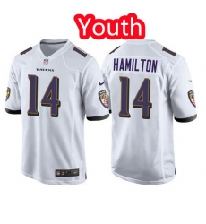 Youth Baltimore Ravens 14 Kyle Hamilton White Jersey Youth Baltimore Ravens 14 Kyle Hamilton White Jersey