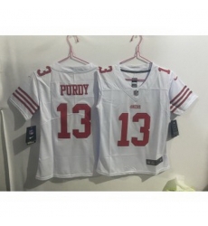 Youth Nike 49ers 13 Brock Purdy White Vapor Limited Jersey Youth Nike 49ers 13 Brock Purdy White Vapor Limited Jersey