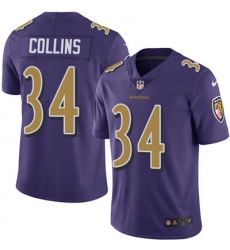 Youth Nike Ravens #34 Alex Collins Purple Stitched NFL Limited Rush Jersey Youth Nike Ravens #34 Alex Collins Purple Stitched NFL Limited Rush Jersey