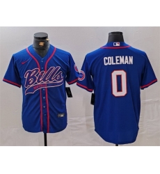 Men Buffalo Bills 0 Keon Coleman Blue With Patch Cool Base Stitched Baseball Jersey Men Buffalo Bills 0 Keon Coleman Blue With Patch Cool Base Stitched Baseball Jersey