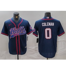 Men Buffalo Bills 0 Keon Coleman Navy With Patch Cool Base Stitched Baseball Jersey Men Buffalo Bills 0 Keon Coleman Navy With Patch Cool Base Stitched Baseball Jersey