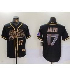 Men Buffalo Bills 17 Josh Allen Black Cool Base Stitched Baseball Jersey 8 Men Buffalo Bills 17 Josh Allen Black Cool Base Stitched Baseball Jersey 8
