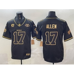 Men Buffalo Bills 17 Josh Allen Black Gold 2025 F U S E Rivalries With Farewell Patch  26 4 Star C Patch Vapor Limited Stitched Football Jersey