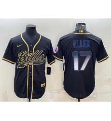Men Buffalo Bills 17 Josh Allen Black Smoke Fashion With Patch Cool Base Stitched Baseball Jersey Men Buffalo Bills 17 Josh Allen Black Smoke Fashion With Patch Cool Base Stitched Baseball Jersey