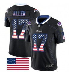 Men Buffalo Bills 17 Josh Allen Black USA Flag Fashion Limited Stitched Jersey Men Buffalo Bills 17 Josh Allen Black USA Flag Fashion Limited Stitched Jersey