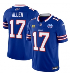 Men Buffalo Bills 17 Josh Allen Blue 2025 F U S E  With Farewell Patch And 4 Star C Patch Vapor Untouchable Limited Stitched Football Jersey