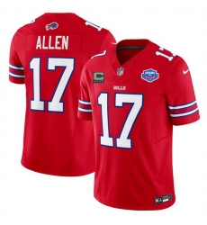 Men Buffalo Bills 17 Josh Allen Red 2025 F U S E  With Farewell Patch And 4 Star C Patch Vapor Untouchable Limited Stitched Football Jersey