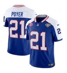 Men Buffalo Bills 21 Jordan Poyer Blue White 2023 F U S E 35th And 75th Patch Throwback Vapor Untouchable Limited Stitched Jersey Men Buffalo Bills 21 Jordan Poyer Blue White 2023 F U S E 35th And 75th Patch Throwback Vapor Untouchable Limited Stitched Jersey