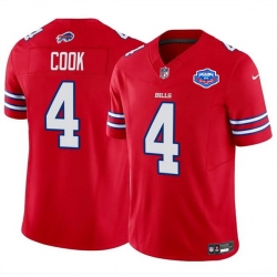 Men Buffalo Bills 4 James Cook Red 2025 F U S E  With Farewell Patch Vapor Untouchable Limited Stitched Football Jersey