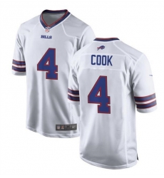Men Buffalo Bills 4 James Cook White Stitched Game Football Jersey Men Buffalo Bills 4 James Cook White Stitched Game Football Jersey