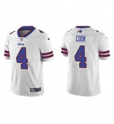 Men Buffalo Bills 4 James Cook White Vapor Untouchable Limited Stitched Jersey Men Buffalo Bills 4 James Cook White Vapor Untouchable Limited Stitched Jersey