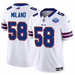 Men Buffalo Bills 58 Matt Milano Matt Milano White 2025 F U S E  With Farewell Patch Vapor Untouchable Limited Stitched Football Jersey