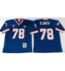 Men Buffalo Bills 78 Bruce Smith Blue M&N Throwback Jersey Men Buffalo Bills 78 Bruce Smith Blue M&N Throwback Jersey