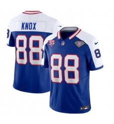 Men Buffalo Bills 88 Dawson Knox Blue White 35th And 75th Patch 2023 F U S E Throwback Vapor Untouchable Limited Stitched Jersey Men Buffalo Bills 88 Dawson Knox Blue White 35th And 75th Patch 2023 F U S E Throwback Vapor Untouchable Limited Stitched Jersey