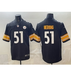 Men Pisttburgn Steelers 51 Nick Herbig Black Vapor Untouchable Limited Stitched Football Jersey