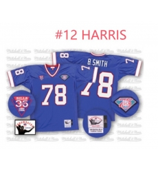Mitchell And Ness Buffalo Bills 12 HARRIS Royal Blue Throwback NFL Jersey Mitchell And Ness Buffalo Bills 12 HARRIS Royal Blue Throwback NFL Jersey