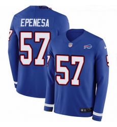 Nike Bills 57 A J Epenesas Royal Blue Team Color Men Stitched NFL Limited Therma Long Sleeve Jersey Nike Bills 57 A J Epenesas Royal Blue Team Color Men Stitched NFL Limited Therma Long Sleeve Jersey