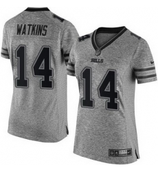 Nike Bills #14 Sammy Watkins Gray Womens Stitched NFL Limited Gridiron Gray Jersey Nike Bills #14 Sammy Watkins Gray Womens Stitched NFL Limited Gridiron Gray Jersey
