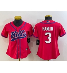 Women Buffalo Bills 3 Damar Hamlin Red With Patch Cool Base Stitched Baseball Jersey Women Buffalo Bills 3 Damar Hamlin Red With Patch Cool Base Stitched Baseball Jersey