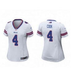 Women Buffalo Bills 4 James Cook White Stitched Football Jersey Run Small Women Buffalo Bills 4 James Cook White Stitched Football Jersey Run Small