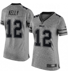 Womens Nike Buffalo Bills 12 Jim Kelly Limited Gray Gridiron NFL Jersey Womens Nike Buffalo Bills 12 Jim Kelly Limited Gray Gridiron NFL Jersey