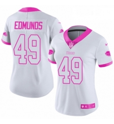 Womens Nike Buffalo Bills 49 Tremaine Edmunds Limited White Pink Rush Fashion NFL Jersey Womens Nike Buffalo Bills 49 Tremaine Edmunds Limited White Pink Rush Fashion NFL Jersey