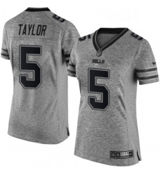 Womens Nike Buffalo Bills 5 Tyrod Taylor Limited Gray Gridiron NFL Jersey Womens Nike Buffalo Bills 5 Tyrod Taylor Limited Gray Gridiron NFL Jersey
