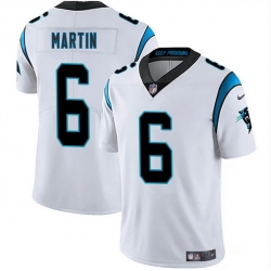Men Carolina Panthers 6 Sam Martin White 2025 Vapor Limited Stitched Football Jersey