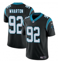 Men Carolina Panthers 92 Tershawn Wharton Black 2025 Vapor Limited Stitched Football Jersey Men Carolina Panthers 92 Tershawn Wharton Black 2025 Vapor Limited Stitched Football Jersey