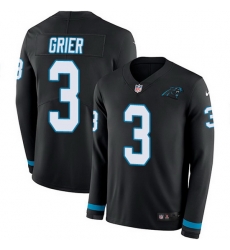 Nike Panthers 3 Will Grier Black Team Color Men Stitched NFL Limited Therma Long Sleeve Jersey Nike Panthers 3 Will Grier Black Team Color Men Stitched NFL Limited Therma Long Sleeve Jersey