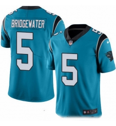 Nike Panthers 5 Teddy Bridgewater Blue Men Stitched NFL Limited Rush Jersey Nike Panthers 5 Teddy Bridgewater Blue Men Stitched NFL Limited Rush Jersey