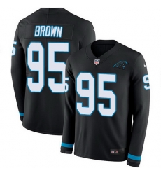 Nike Panthers 95 Derrick Brown Black Team Color Men Stitched NFL Limited Therma Long Sleeve Jersey Nike Panthers 95 Derrick Brown Black Team Color Men Stitched NFL Limited Therma Long Sleeve Jersey