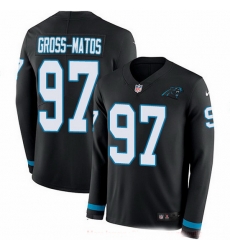 Nike Panthers 97 Yetur Gross Matos Black Team Color Men Stitched NFL Limited Therma Long Sleeve Jersey Nike Panthers 97 Yetur Gross Matos Black Team Color Men Stitched NFL Limited Therma Long Sleeve Jersey