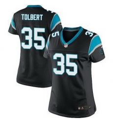 Nike Panthers #35 Mike Tolbert Black Team Color Womens Stitched NFL Elite Jersey Nike Panthers #35 Mike Tolbert Black Team Color Womens Stitched NFL Elite Jersey