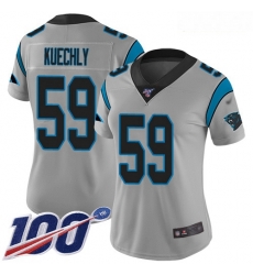 Panthers #59 Luke Kuechly Silver Women Stitched Football Limited Inverted Legend 100th Season Jersey Panthers #59 Luke Kuechly Silver Women Stitched Football Limited Inverted Legend 100th Season Jersey
