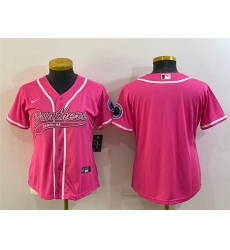 Women Carolina Panthers Blank Pink With Patch Cool Base Stitched Baseball Jersey Women Carolina Panthers Blank Pink With Patch Cool Base Stitched Baseball Jersey