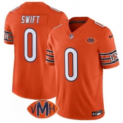 Men Chicago Bears 0 D 27Andre Swift Orange 2025 F U S E  With VMH Patch Vapor Untouchable Limited Stitched Football Jersey