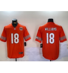 Men Chicago Bears 18 Caleb Williams Orange 2024 Draft F U S E  Vapor Stitched Football Jersey