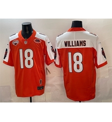 Men Chicago Bears 18 Caleb Williams Orange White F U S E 2025 NFC North Champions 26 VMH Patch Vapor Untouchable Limited Stitched Football Jersey Men Chicago Bears 18 Caleb Williams Orange White F U S E 2025 NFC North Champions 26 VMH Patch Vapor Untouchable Limited Stitched Football Jersey